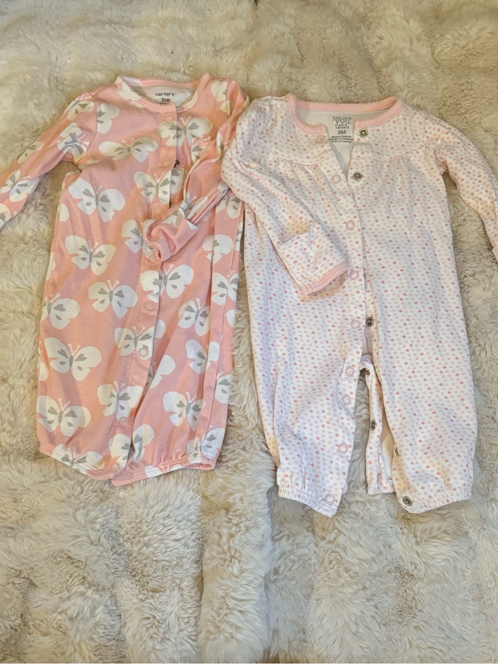 Carter's Pink Butterfly & Light Pink Dot Sleepwear Set